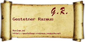 Gestetner Razmus névjegykártya